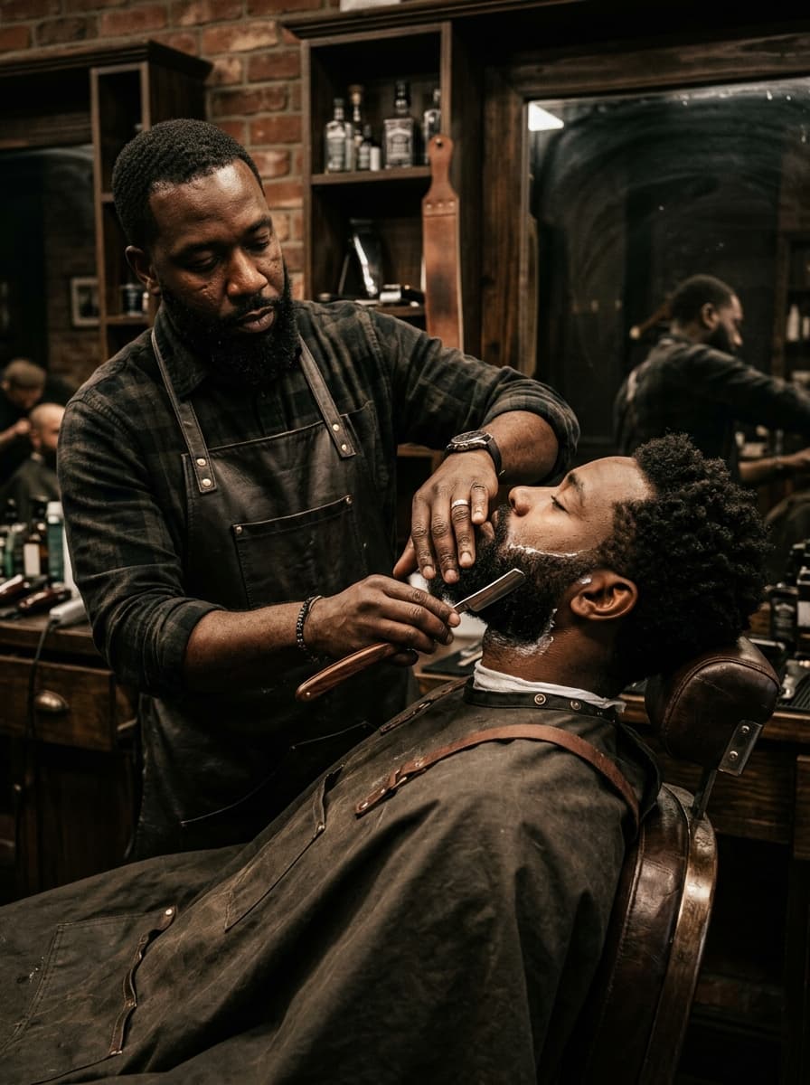 Taille de barbe au rasoir